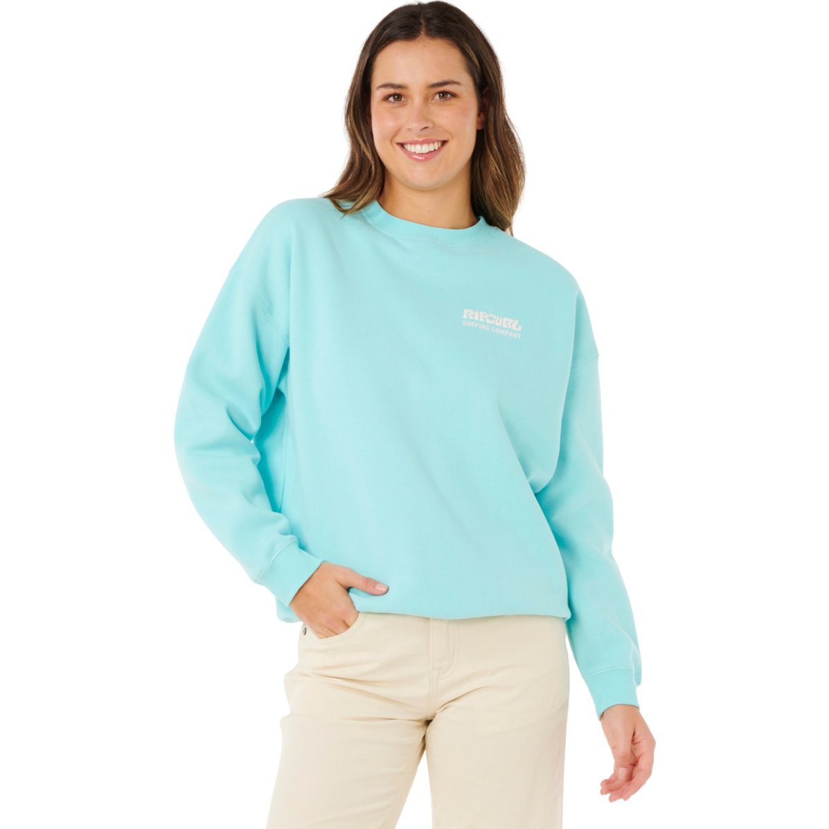 2026 Rip Curl Da Donna Surf Puff Inspired Crew 0AMWFL - Light Sea Blue